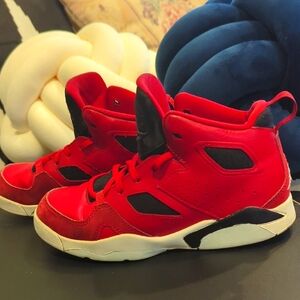 Kids Jordan Red High-Top Sneakers